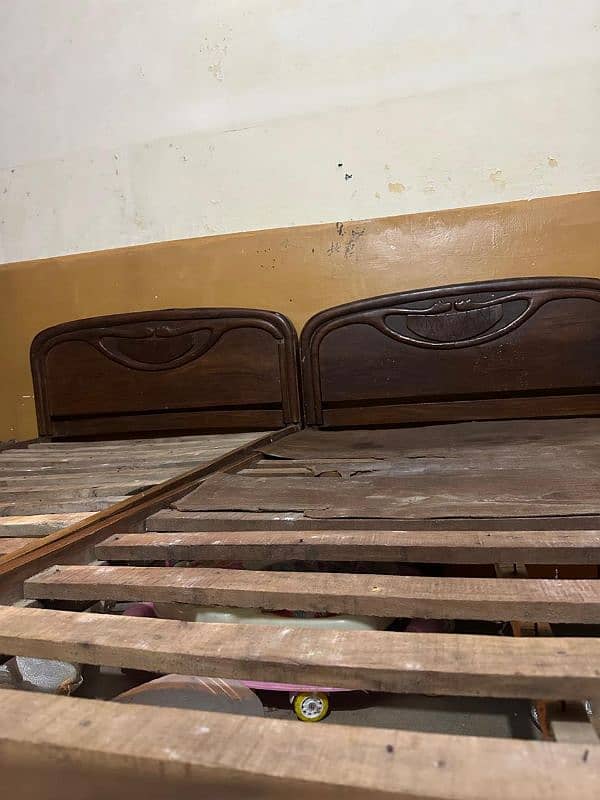 wooden two single bad for good condition for sale 5