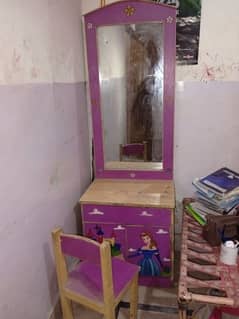 wooden wardrobe and chair for sale