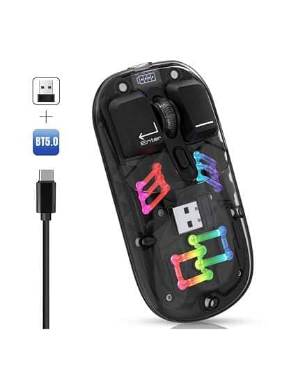 Yilima Transparent Wireless Rechargeable RGB mouse 4