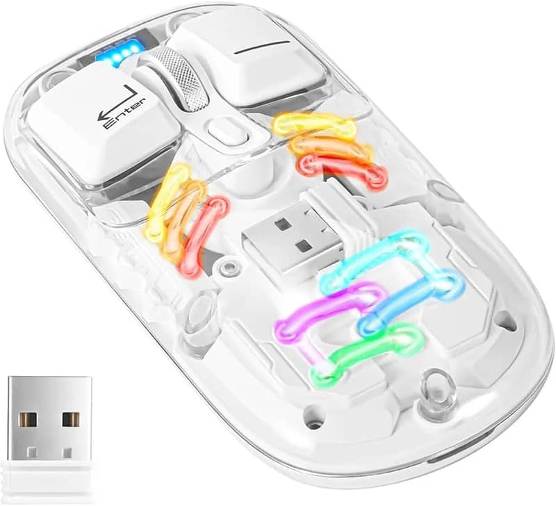 Yilima Transparent Wireless Rechargeable RGB mouse 9