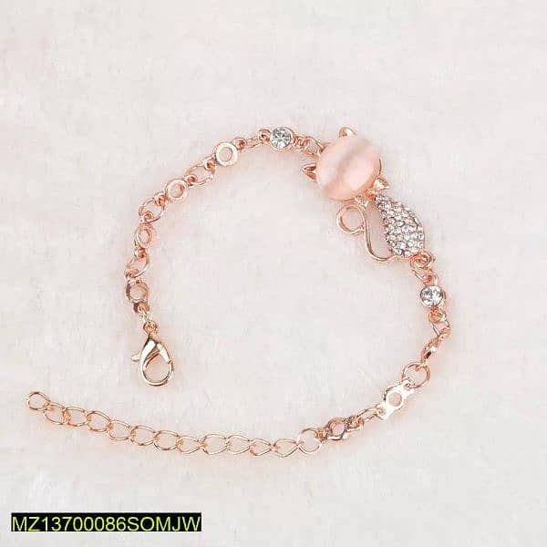 Alloy Rose Gold Plated Opal Cat Bracelet 5