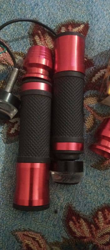 Bike fancy metal handle grip for sale with led light included 1