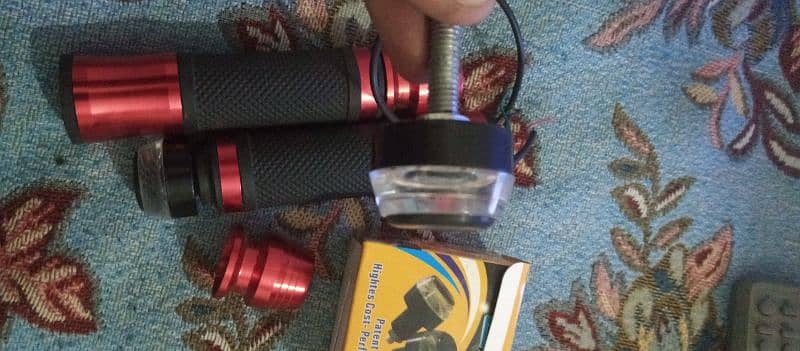 Bike fancy metal handle grip for sale with led light included 2