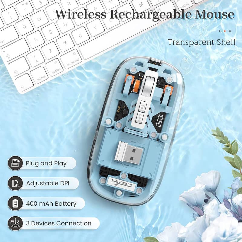 Yilima Transparent Wireless Rechargeable mouse 0