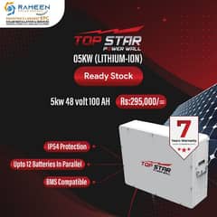 Topstar 5kw Lithium Ion battery Solar Batteries In Karachi on discount