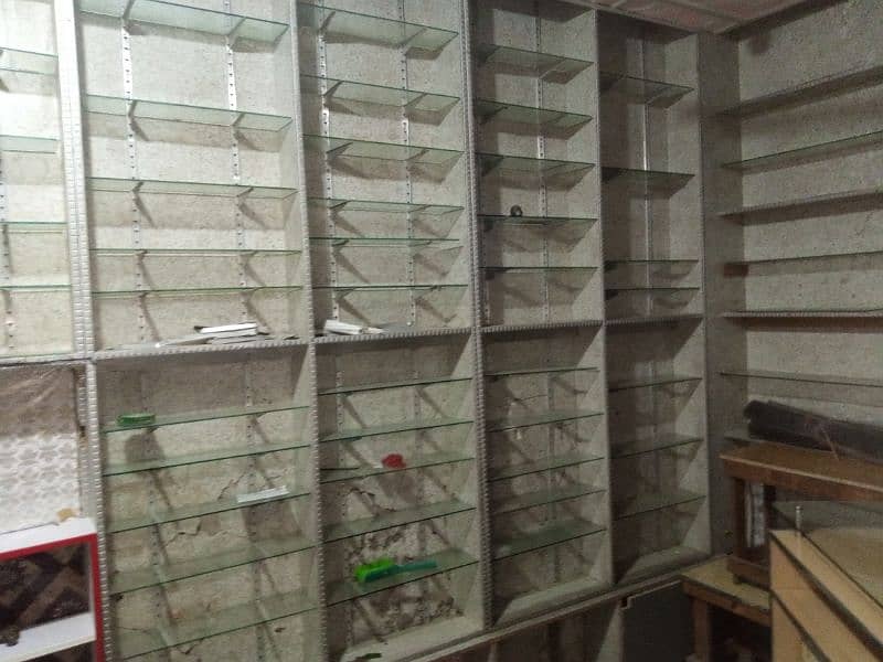 shop celling & Racking for sell glass and wood 3