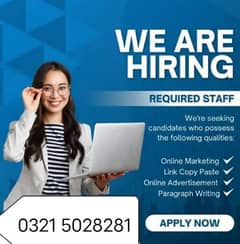 online jobs/full time/part time/simple typing jobs for boys and girls