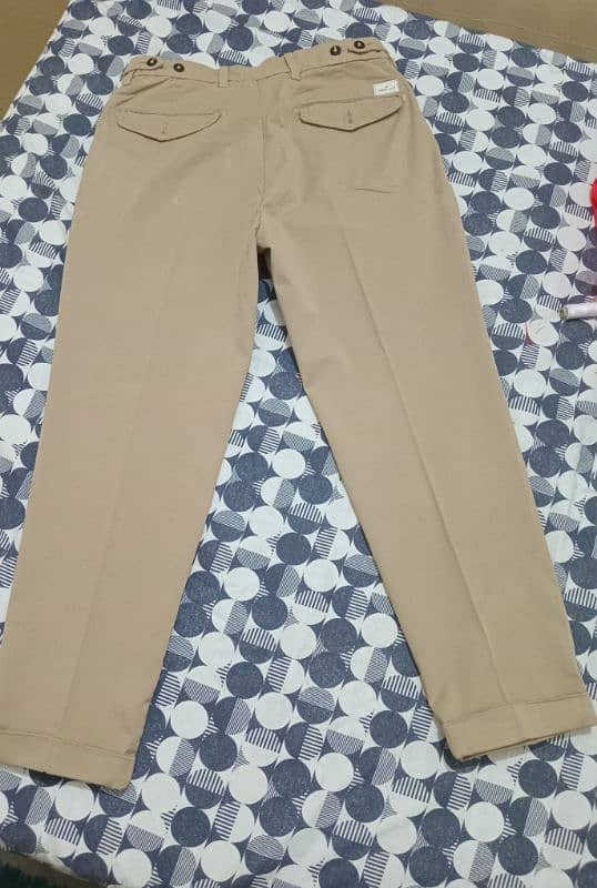 MANUEL RITZ ( KHAKI COLOUR ]flat_front trouser 0