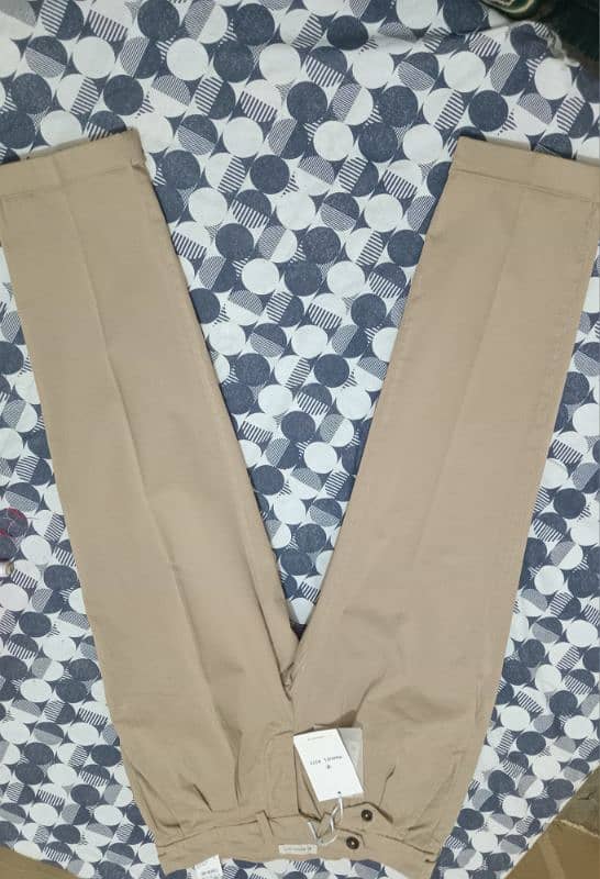 MANUEL RITZ ( KHAKI COLOUR ]flat_front trouser 1