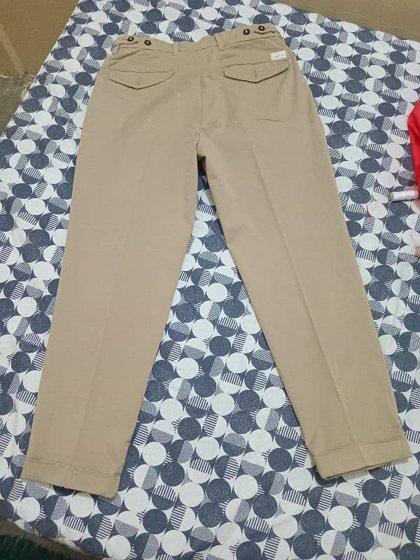 MANUEL RITZ ( KHAKI COLOUR ]flat_front trouser 3