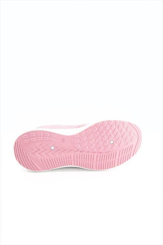 Ladies high sole sneakers pink 1