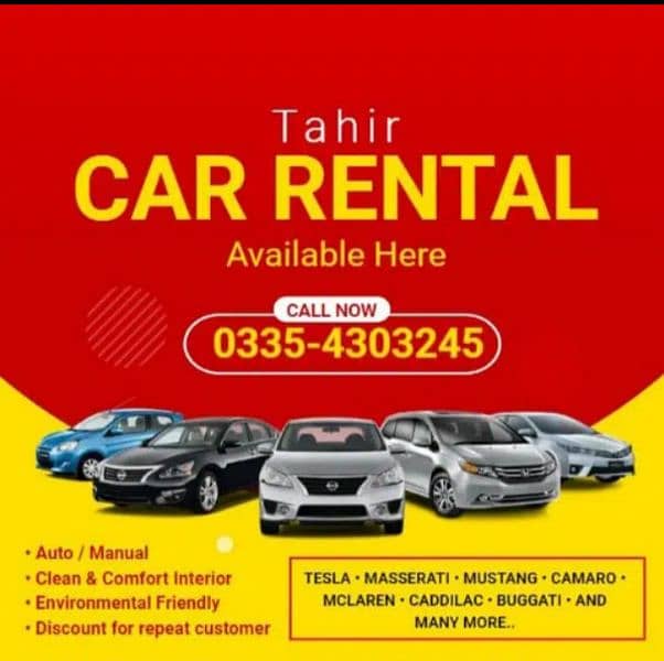 Without Drivers / Subhan Rent A Car 03354303245 0