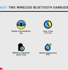 M20 TWS BLUETOOTH EARPHONES