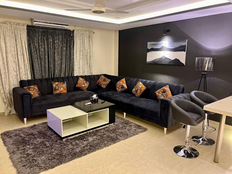 Per day for rent height 1 fully furnished apartments rent height 1 b block bahria town Rawalpindi 18