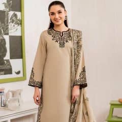 3 PC'S woman unstitched Dhanak Embroidered