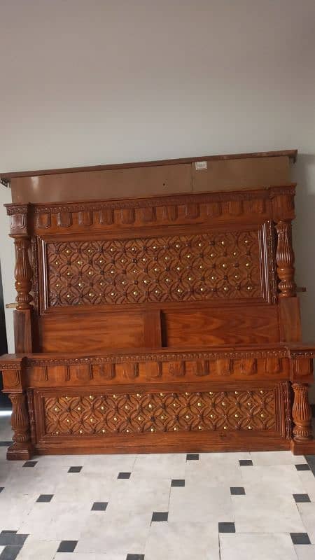 Brand New Pure Heavy Wood Bed Set 1