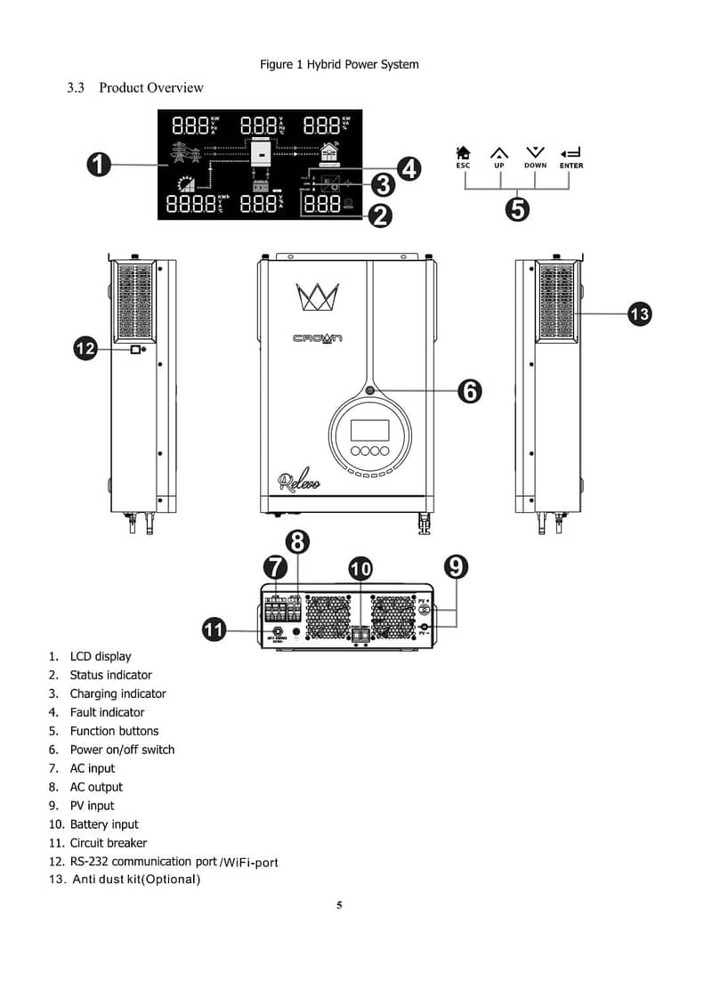 4.2 KW CROWN Relevo Hybrid Solar inverter 3