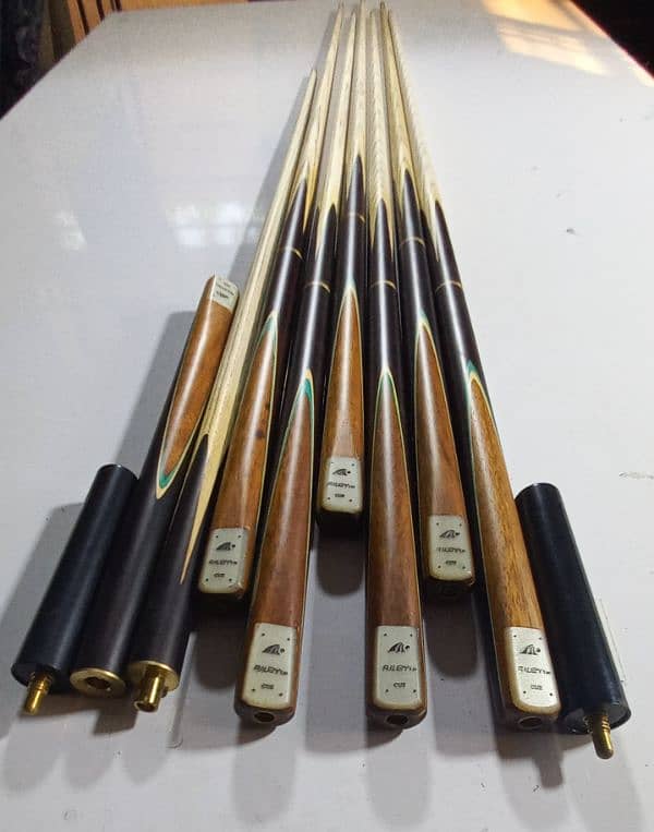 special handmade 3 piece cues available for sale on wholesale prices. 12