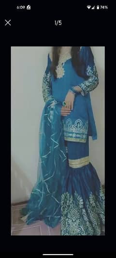 sharara with short kurti ( only one time used)