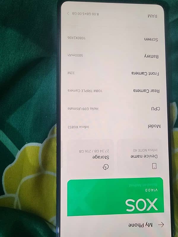 infinix note 40 9.9/10 condition with box+charger 7