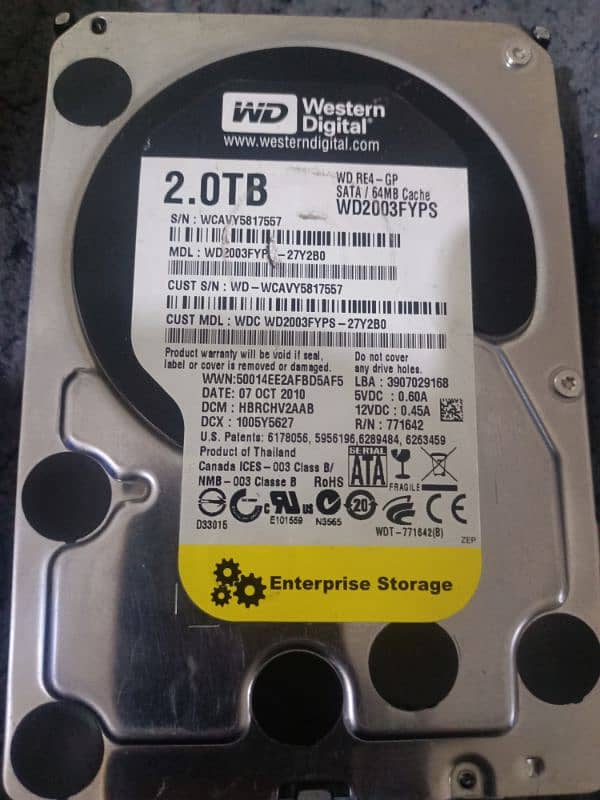 western digital 2TB  Enterprise Storage black 0