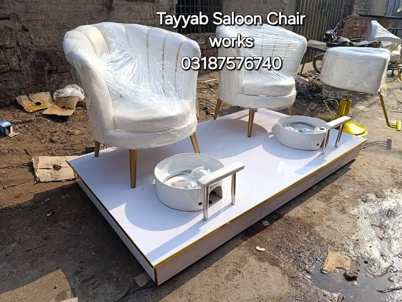 Parlour Chair/Salon Chair/Hair Wash Unit/Pedicure/Facial Bed/Trolley 8