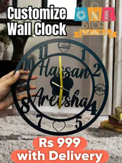 Wall Clock with Couple Names