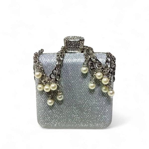 woman fancy clutch for brides and function use with chain and pearl 5