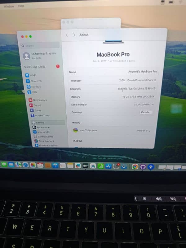 Macbook Pro 2020 2Ghz 16GB/512GB 13" 3