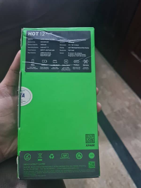 infinix hot 12 play 4+3gb /64gb 8