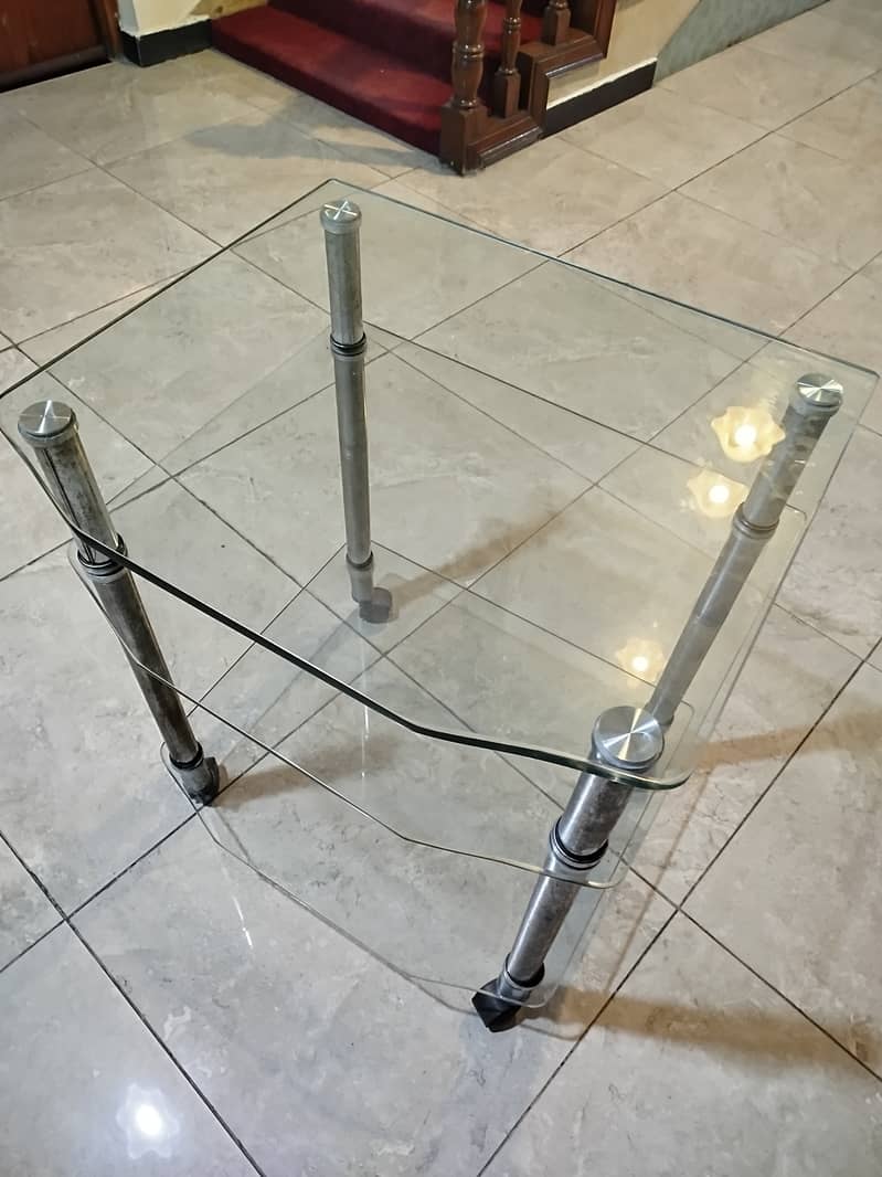 TV Trolley 12mm glass 3 shelf 2