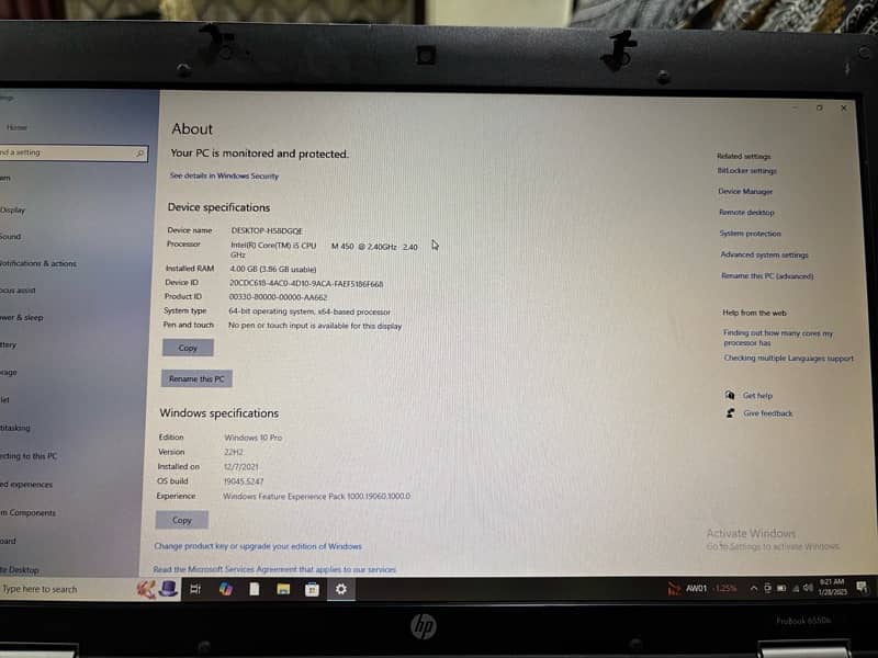 hp probook 6550b 7