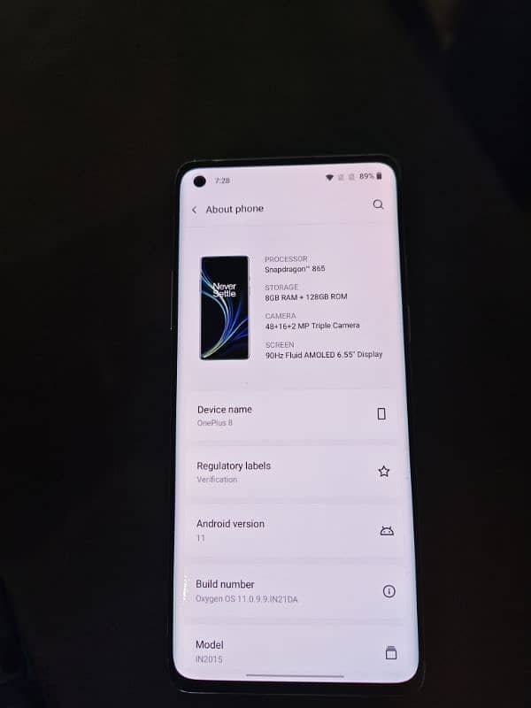 OnePlus 8 PTA approved 8/128 condition 10-10 without fault set 6