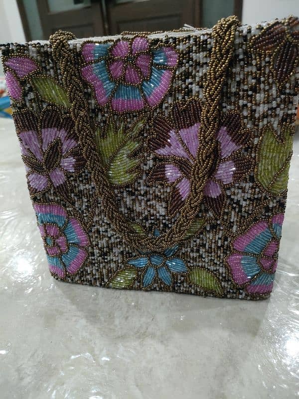 New Handmade Bag with beads, crystal and cut work. 100% new + handmade 0