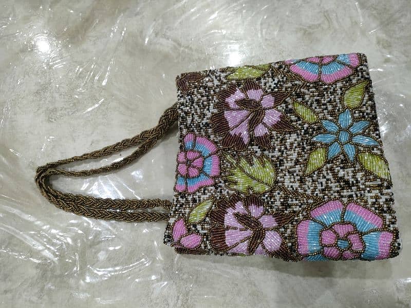 New Handmade Bag with beads, crystal and cut work. 100% new + handmade 2