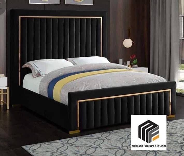 King Size Bed in Turkish Style in jet black with brass work 0