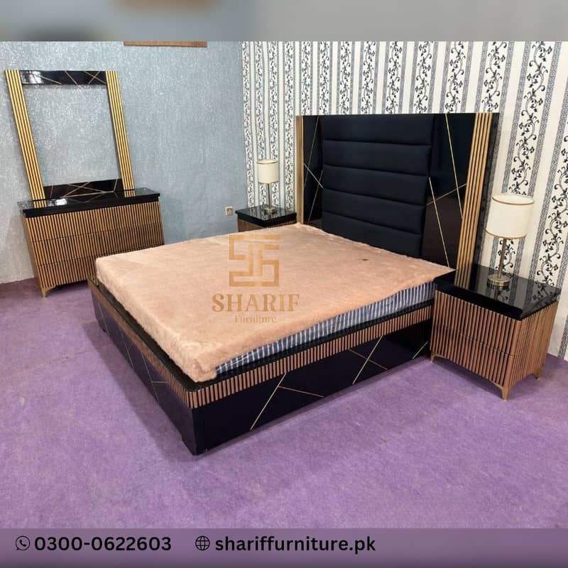 Double Bed | Wooden Bed | Solid Bed | Bed Set 6