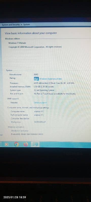 Toshiba satellite pro Amd version 1