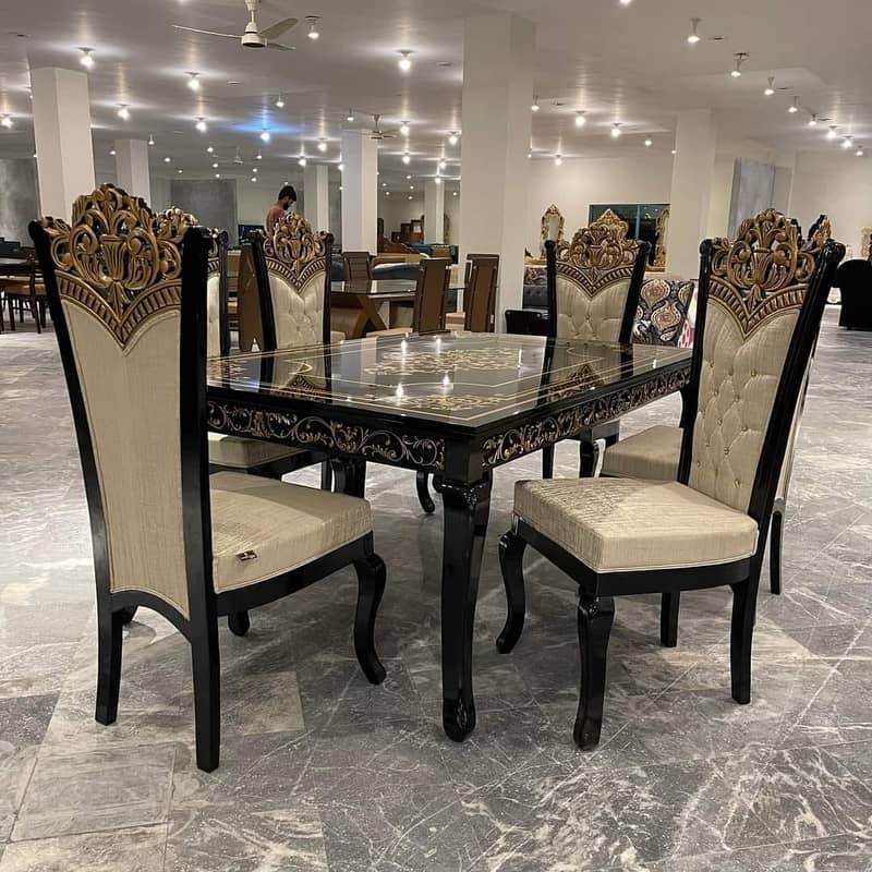 Dining Table//6,8 Chair Dining//Wooden(top Glass)Dining//Dining Set 1