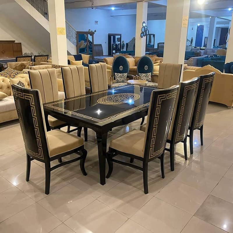 Dining Table//6,8 Chair Dining//Wooden(top Glass)Dining//Dining Set 15