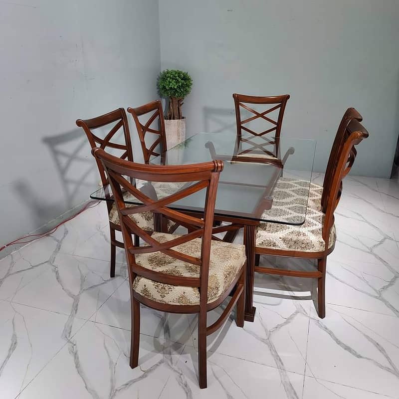 Dining Table//6,8 Chair Dining//Wooden(top Glass)Dining//Dining Set 17