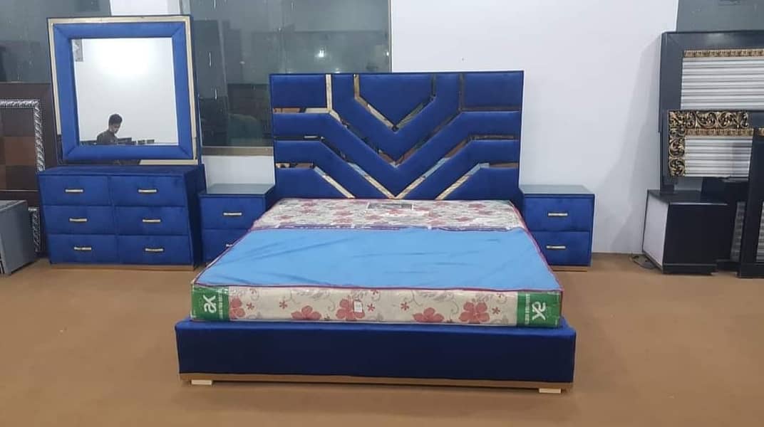 King Size Bed//Double Bed//Bed With(Side & Dressing Table)//Wooden Bed 11