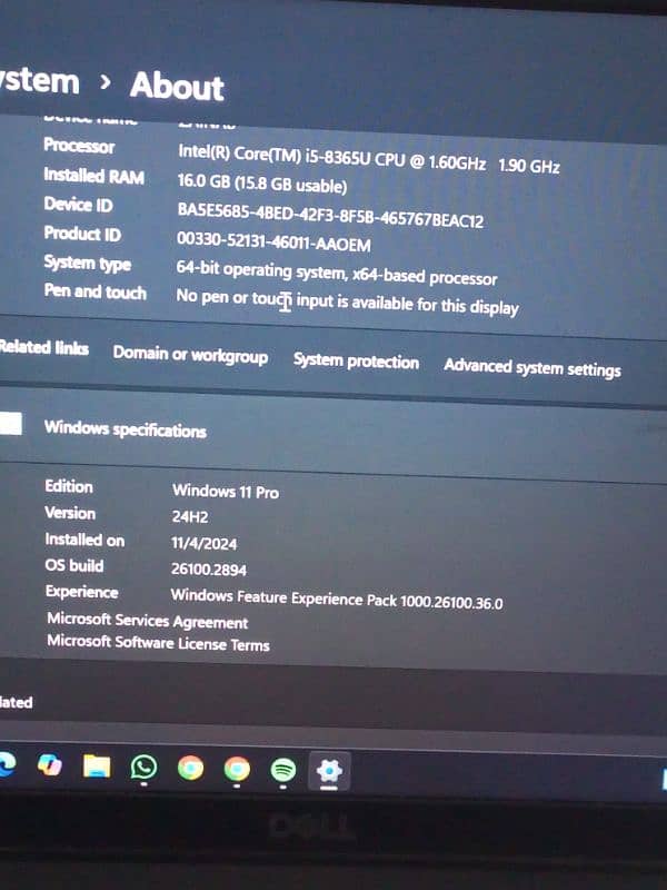 i5 8 generation, Windows 11 pro, 64 bit, Ram 16 GB 0