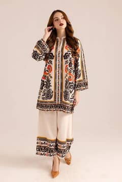 Stunring Printed Women's Stitched Shirt And Trouser Set - 2 Pcs