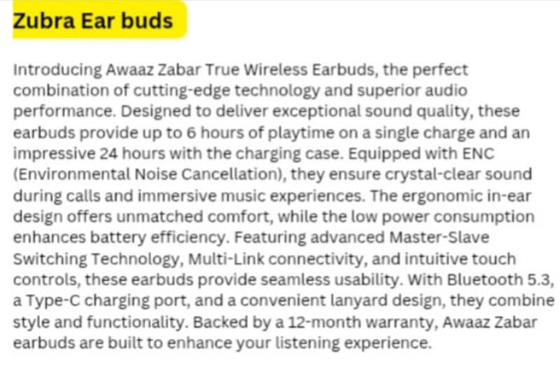 True Wireless Earbuds  Experience pure audio bliss with Awaaz Zabar. 3