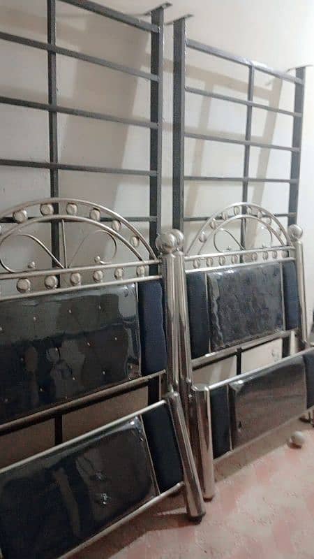 single steel bed pair 0