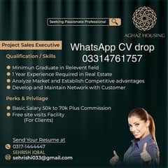 sales executive ‘ CSR ‘ Receptionist female ‘ drop your CV 03314761757