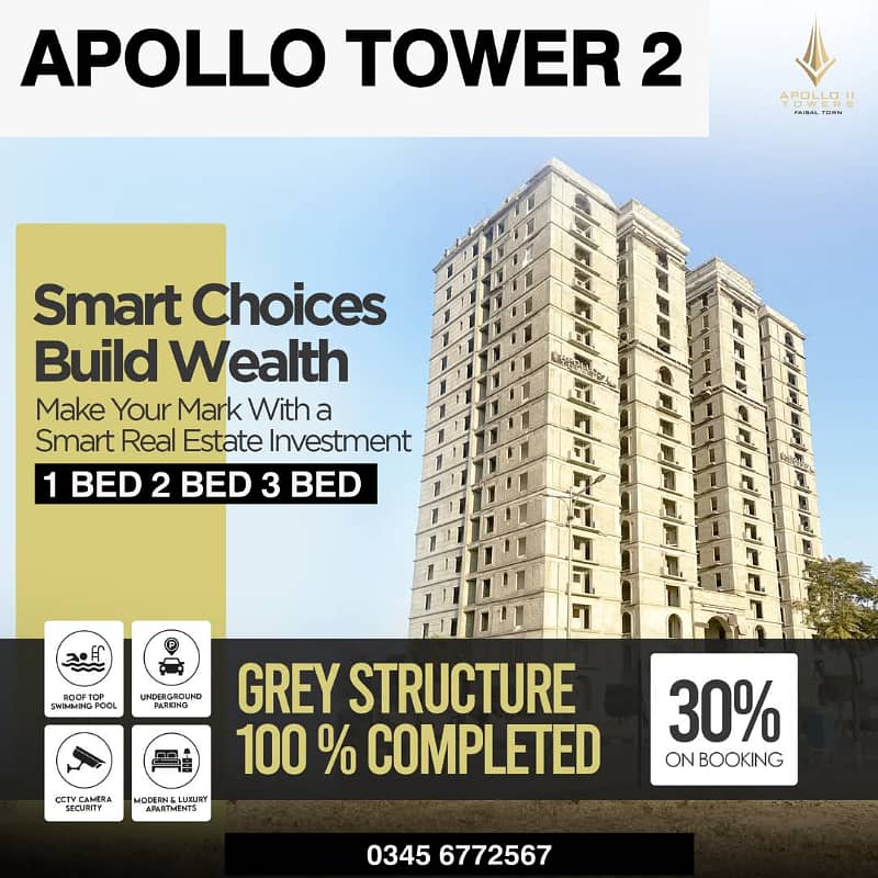 FAISAL TOWN APOLLO TOWER 1 Bed Easy installment 30% DownPayment 0