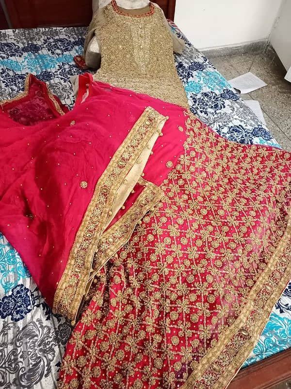 one time worn bridal dresses for 3 functions. Mehndi| Barata | Walima 15