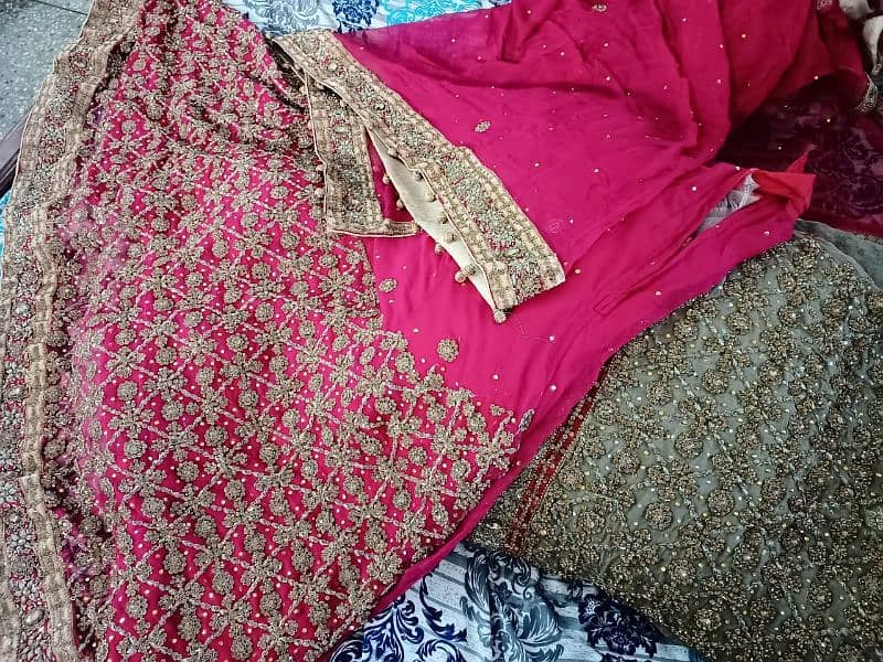 one time worn bridal dresses for 3 functions. Mehndi| Barata | Walima 16